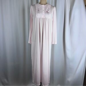 Vintage Shadowline Pink Brushed Nylon Nightgown Sz S Cottagecore Grannycore USA